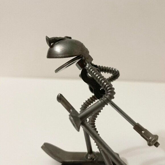 Frog Metal Art Sculpture Skiing Figure Screws Washers - Picture 13 of 16